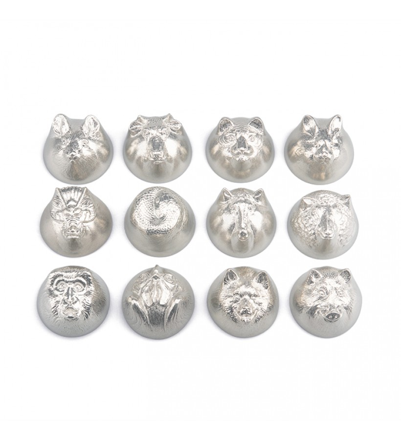 Pewter Zodiac Sake Cup Set