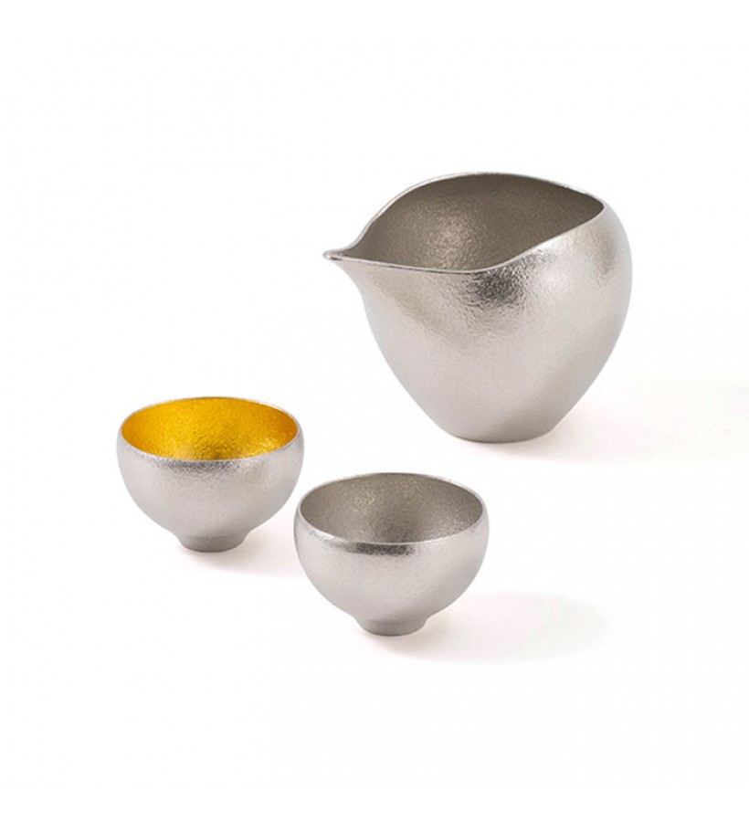 Madoka Round Pewter Sake Set